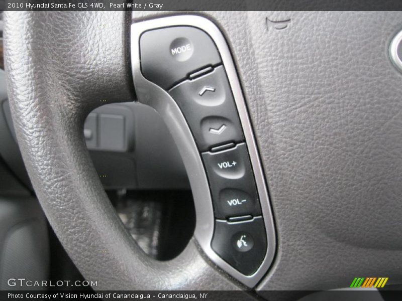 Pearl White / Gray 2010 Hyundai Santa Fe GLS 4WD