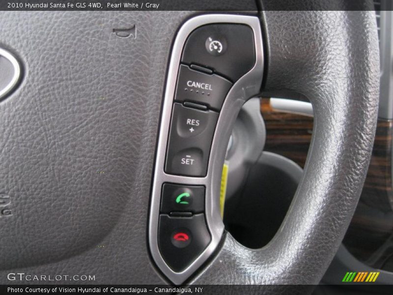 Pearl White / Gray 2010 Hyundai Santa Fe GLS 4WD
