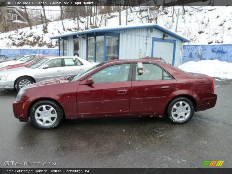 Garnet Red / Light Neutral 2003 Cadillac CTS Sedan