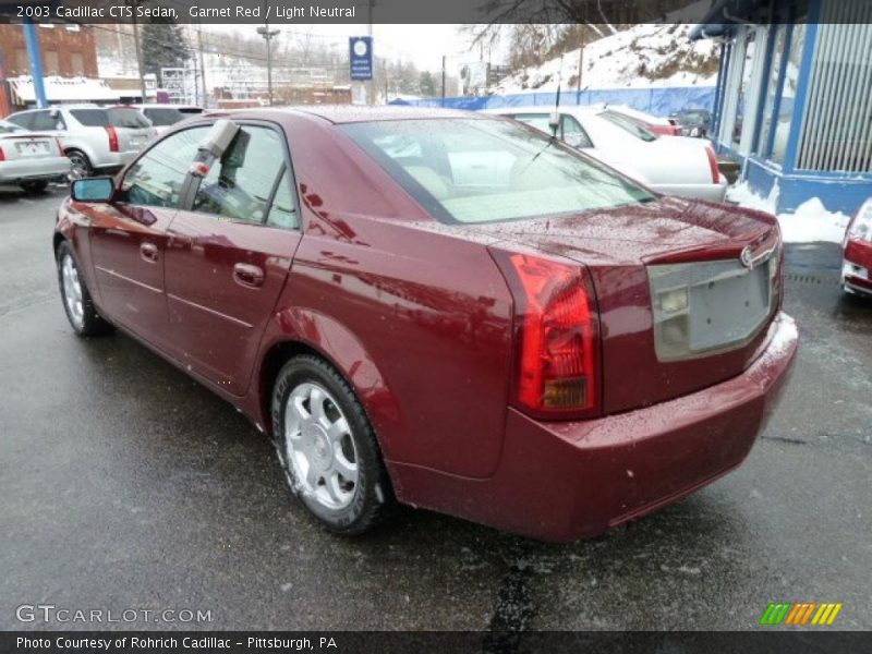 Garnet Red / Light Neutral 2003 Cadillac CTS Sedan