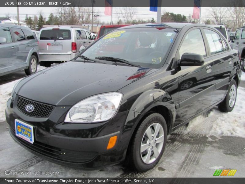 Black / Gray 2008 Kia Rio LX Sedan