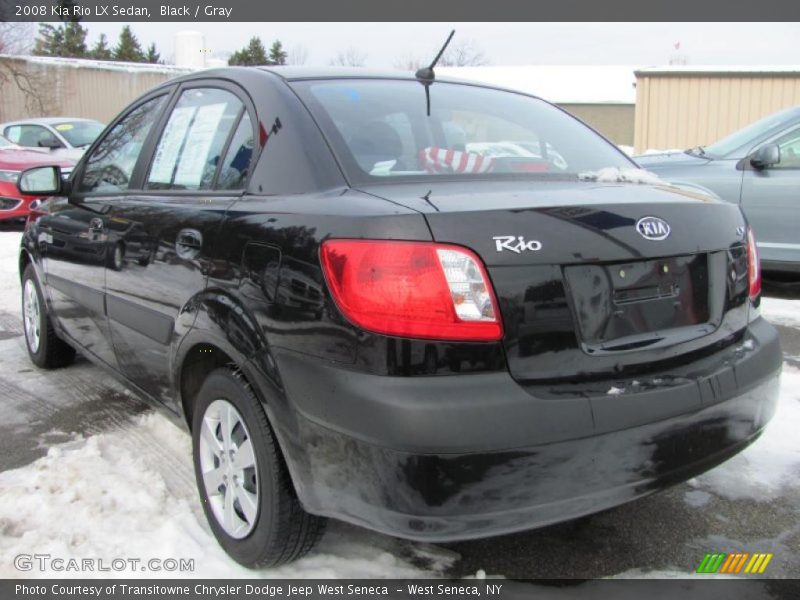 Black / Gray 2008 Kia Rio LX Sedan