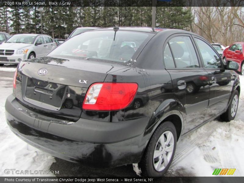 Black / Gray 2008 Kia Rio LX Sedan