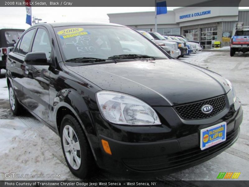 Black / Gray 2008 Kia Rio LX Sedan