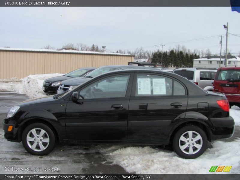 Black / Gray 2008 Kia Rio LX Sedan
