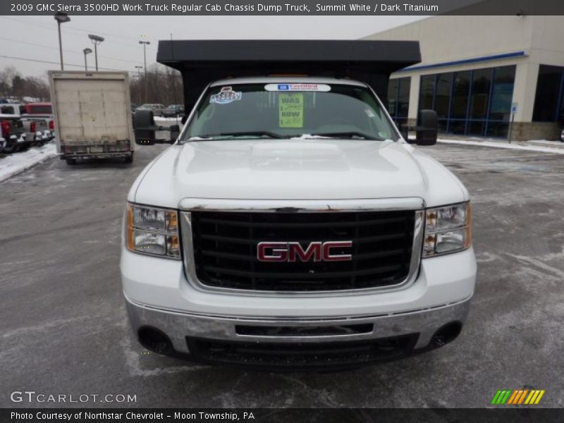 Summit White / Dark Titanium 2009 GMC Sierra 3500HD Work Truck Regular Cab Chassis Dump Truck