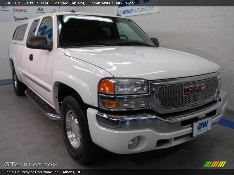 Summit White / Dark Pewter 2003 GMC Sierra 1500 SLT Extended Cab 4x4