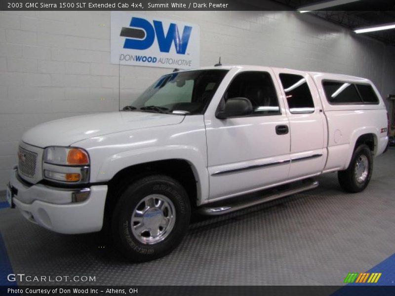 Summit White / Dark Pewter 2003 GMC Sierra 1500 SLT Extended Cab 4x4