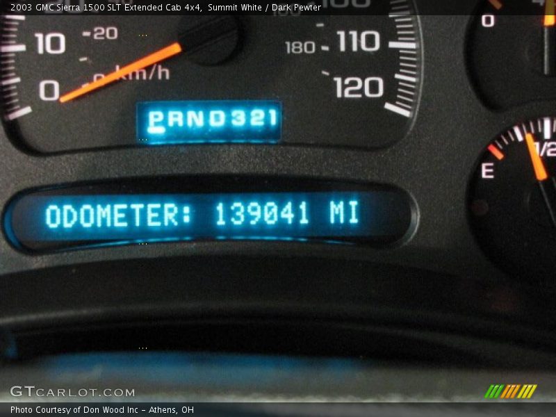 Summit White / Dark Pewter 2003 GMC Sierra 1500 SLT Extended Cab 4x4