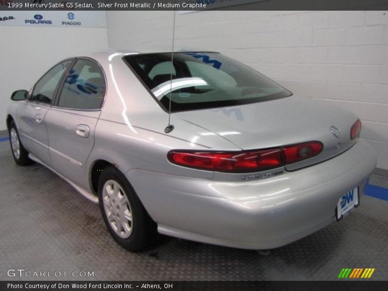 Silver Frost Metallic / Medium Graphite 1999 Mercury Sable GS Sedan