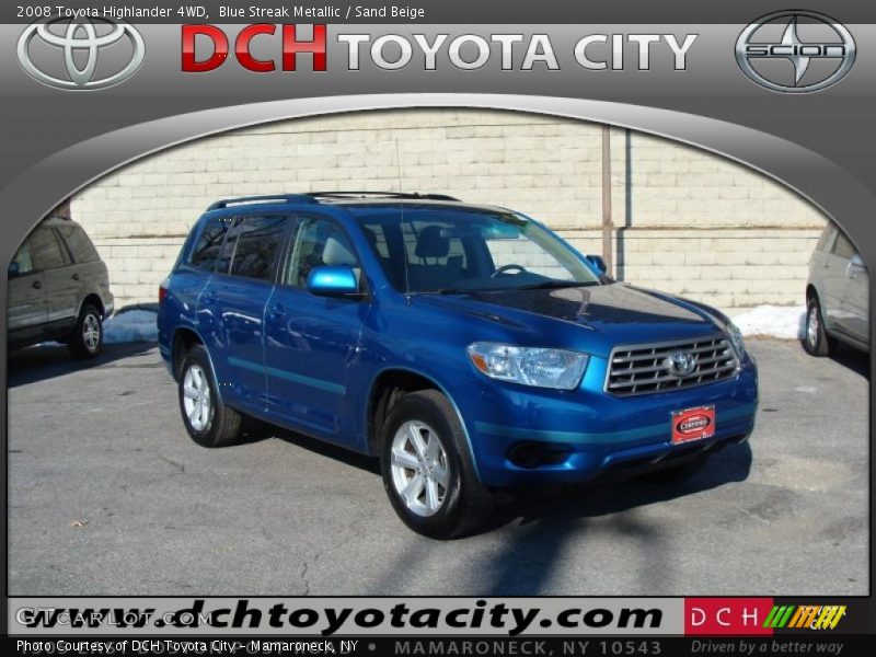 Blue Streak Metallic / Sand Beige 2008 Toyota Highlander 4WD