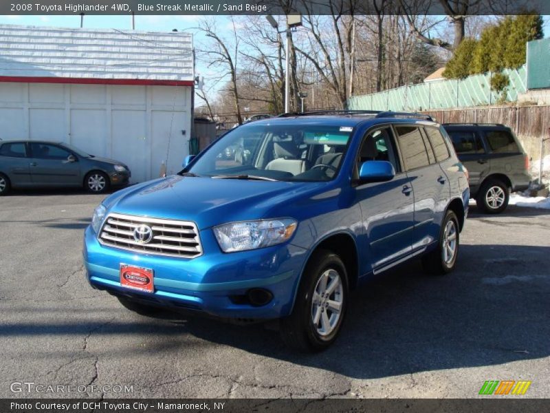 Blue Streak Metallic / Sand Beige 2008 Toyota Highlander 4WD
