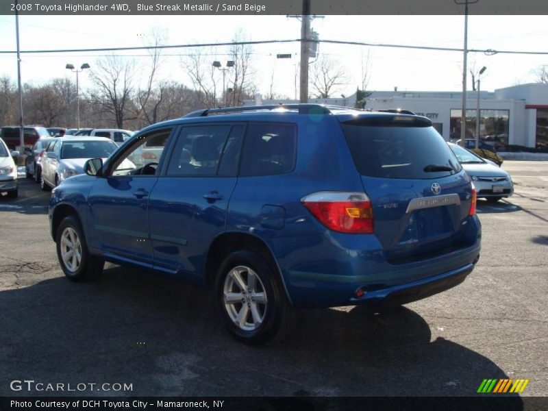 Blue Streak Metallic / Sand Beige 2008 Toyota Highlander 4WD