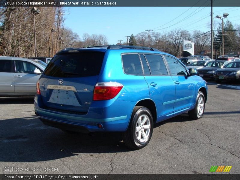 Blue Streak Metallic / Sand Beige 2008 Toyota Highlander 4WD