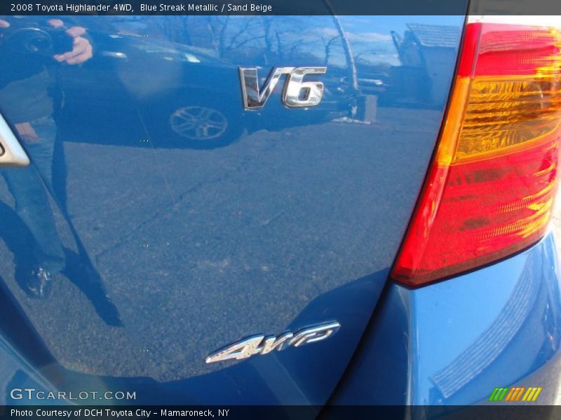 Blue Streak Metallic / Sand Beige 2008 Toyota Highlander 4WD