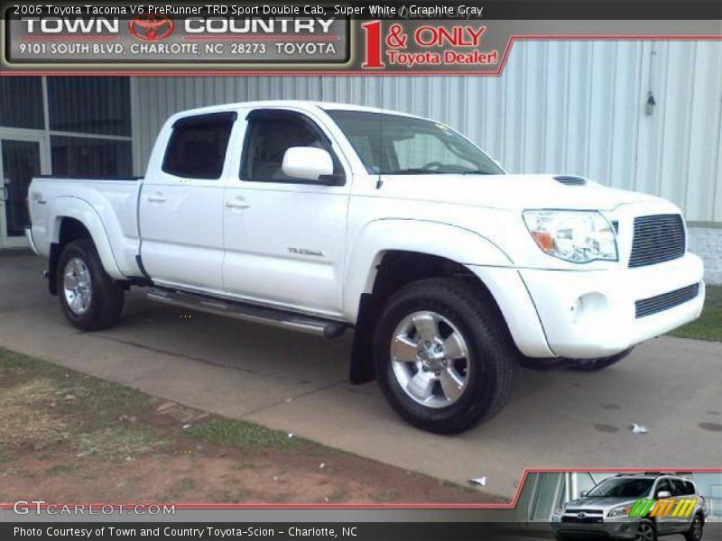 Super White / Graphite Gray 2006 Toyota Tacoma V6 PreRunner TRD Sport Double Cab