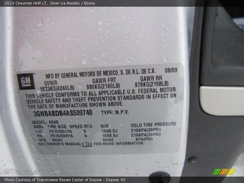 Silver Ice Metallic / Ebony 2010 Chevrolet HHR LT