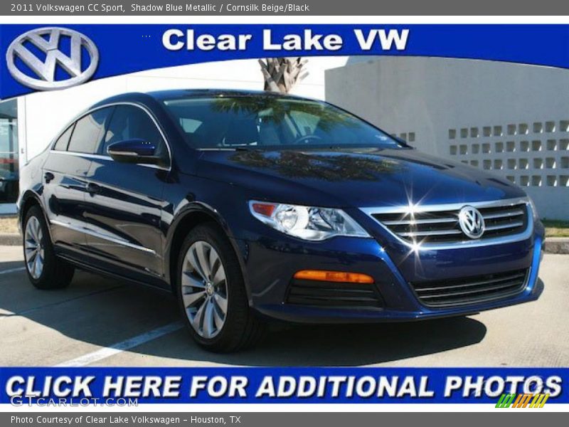 Shadow Blue Metallic / Cornsilk Beige/Black 2011 Volkswagen CC Sport