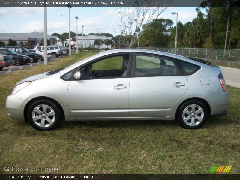 Millenium Silver Metallic / Gray/Burgundy 2005 Toyota Prius Hybrid