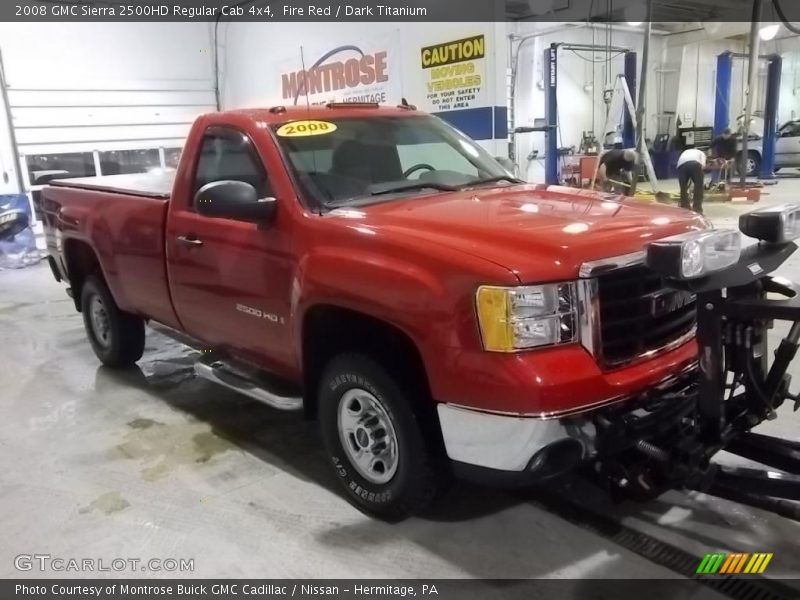 Fire Red / Dark Titanium 2008 GMC Sierra 2500HD Regular Cab 4x4