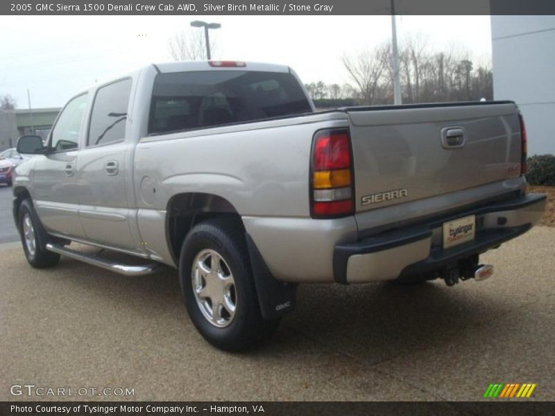 Silver Birch Metallic / Stone Gray 2005 GMC Sierra 1500 Denali Crew Cab AWD