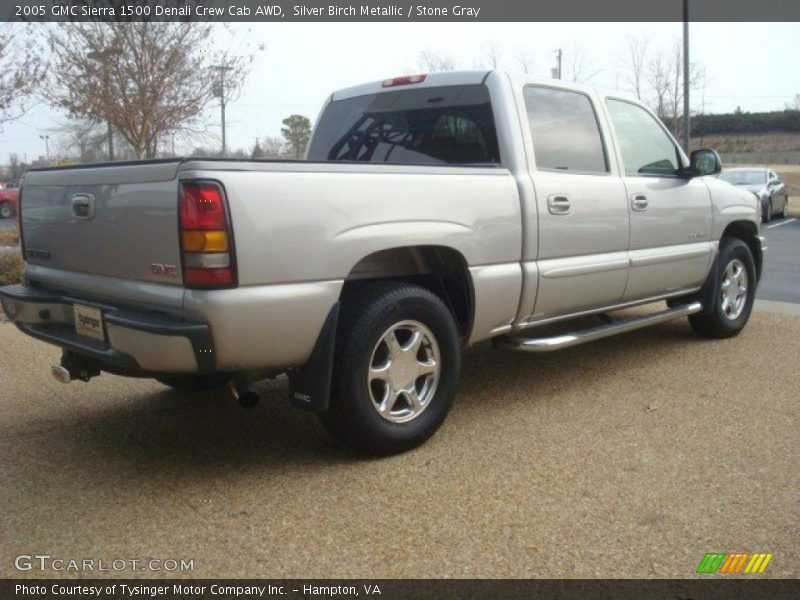Silver Birch Metallic / Stone Gray 2005 GMC Sierra 1500 Denali Crew Cab AWD