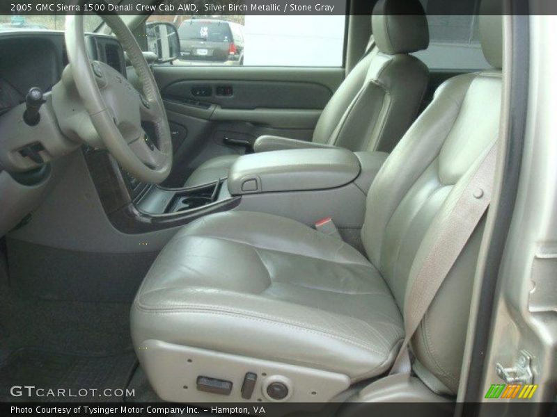 Silver Birch Metallic / Stone Gray 2005 GMC Sierra 1500 Denali Crew Cab AWD