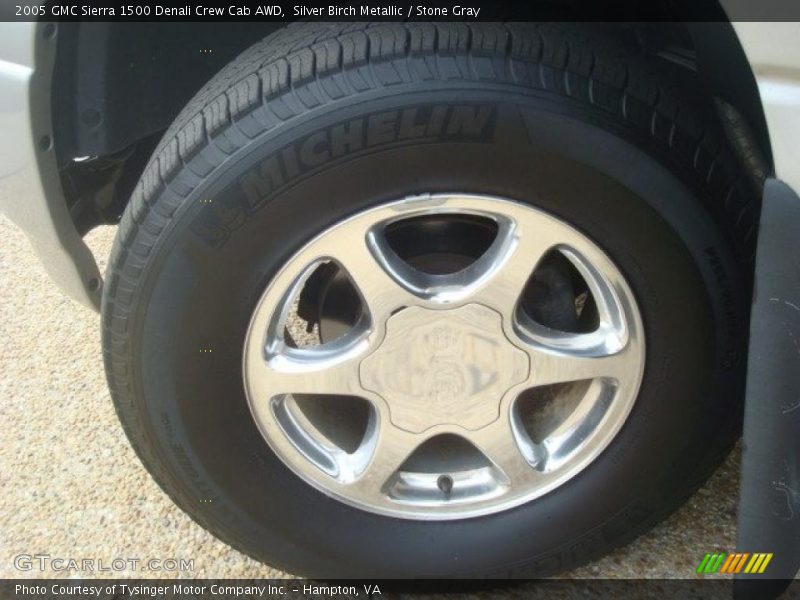 Silver Birch Metallic / Stone Gray 2005 GMC Sierra 1500 Denali Crew Cab AWD