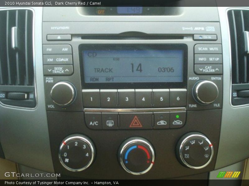 Dark Cherry Red / Camel 2010 Hyundai Sonata GLS