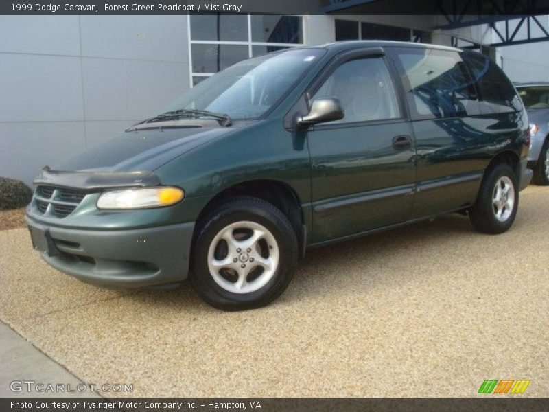 Forest Green Pearlcoat / Mist Gray 1999 Dodge Caravan
