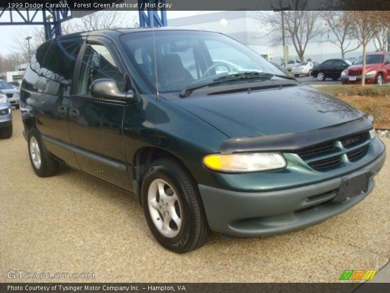 Forest Green Pearlcoat / Mist Gray 1999 Dodge Caravan