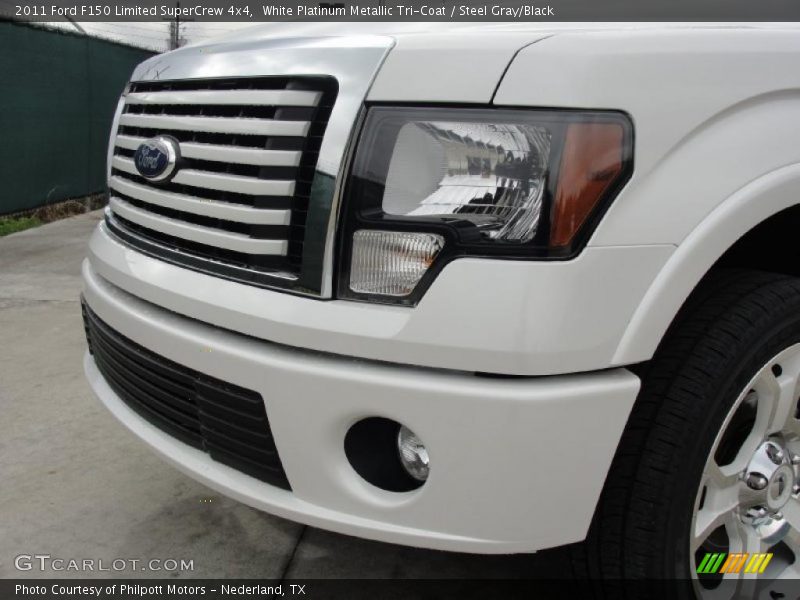 White Platinum Metallic Tri-Coat / Steel Gray/Black 2011 Ford F150 Limited SuperCrew 4x4