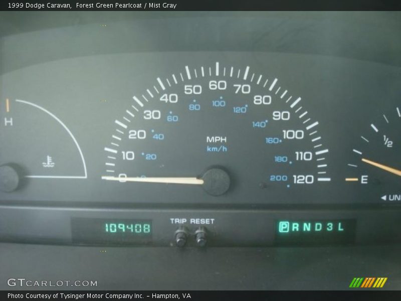 Forest Green Pearlcoat / Mist Gray 1999 Dodge Caravan