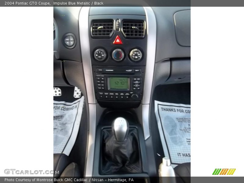 Controls of 2004 GTO Coupe