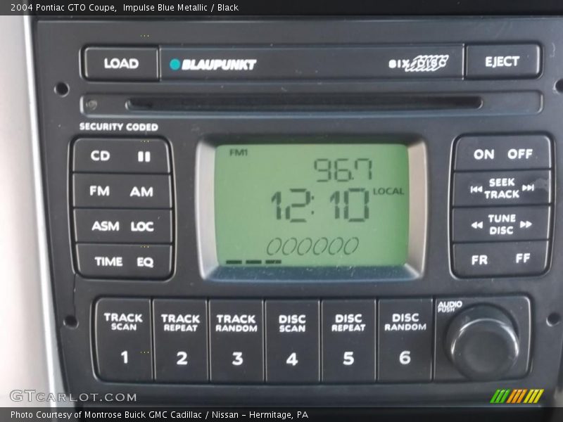 Controls of 2004 GTO Coupe