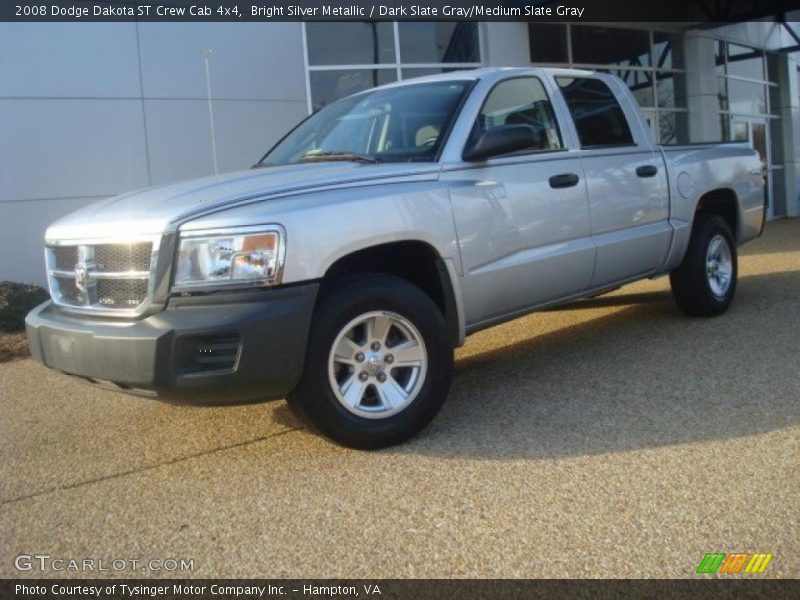 Bright Silver Metallic / Dark Slate Gray/Medium Slate Gray 2008 Dodge Dakota ST Crew Cab 4x4