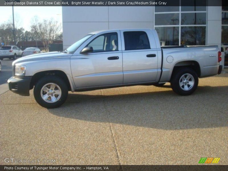 Bright Silver Metallic / Dark Slate Gray/Medium Slate Gray 2008 Dodge Dakota ST Crew Cab 4x4