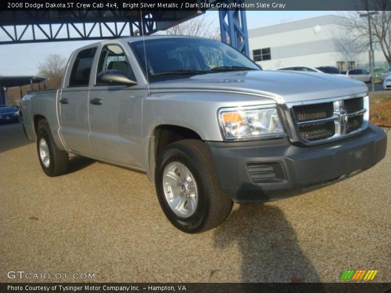 Bright Silver Metallic / Dark Slate Gray/Medium Slate Gray 2008 Dodge Dakota ST Crew Cab 4x4