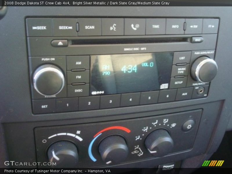 Bright Silver Metallic / Dark Slate Gray/Medium Slate Gray 2008 Dodge Dakota ST Crew Cab 4x4