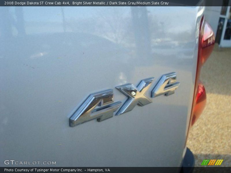 Bright Silver Metallic / Dark Slate Gray/Medium Slate Gray 2008 Dodge Dakota ST Crew Cab 4x4
