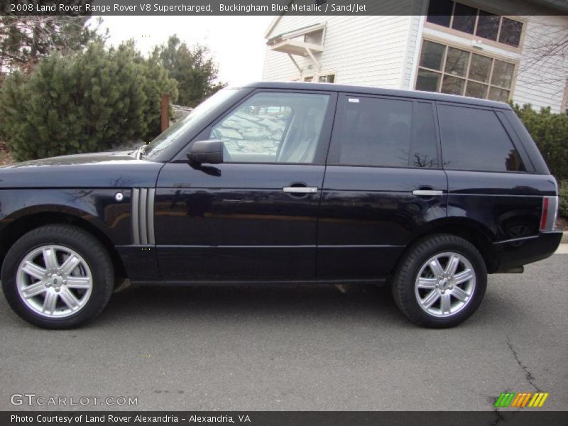 Buckingham Blue Metallic / Sand/Jet 2008 Land Rover Range Rover V8 Supercharged