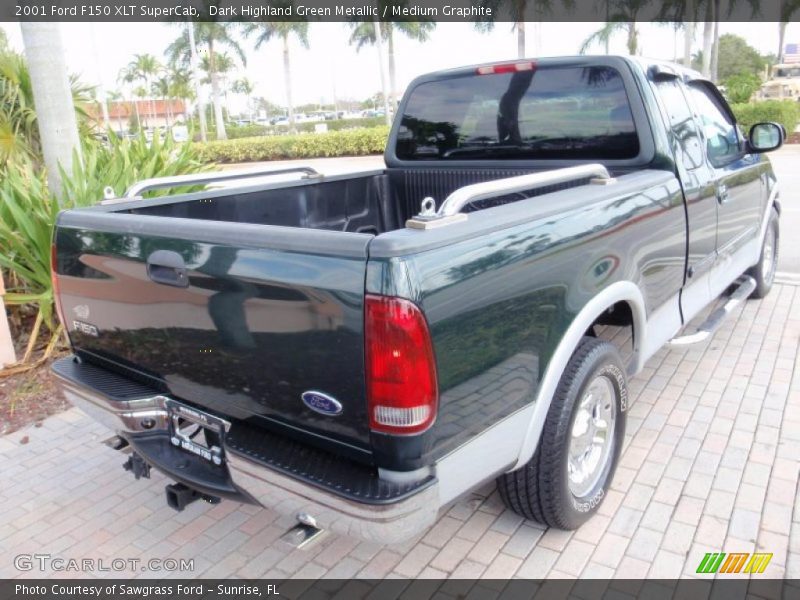 Dark Highland Green Metallic / Medium Graphite 2001 Ford F150 XLT SuperCab
