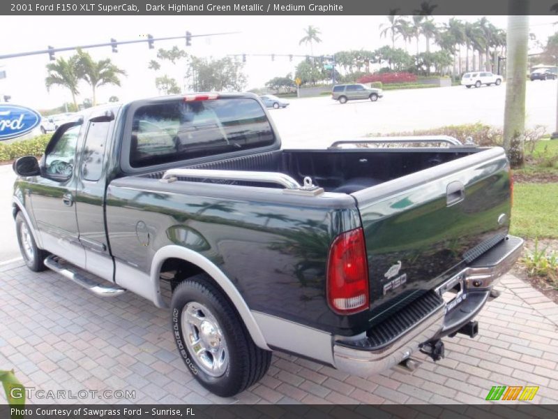 Dark Highland Green Metallic / Medium Graphite 2001 Ford F150 XLT SuperCab
