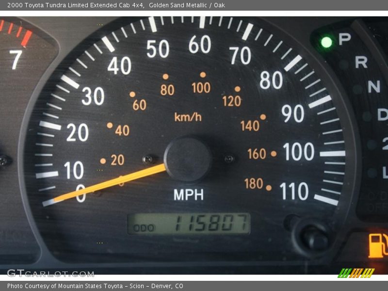 Golden Sand Metallic / Oak 2000 Toyota Tundra Limited Extended Cab 4x4