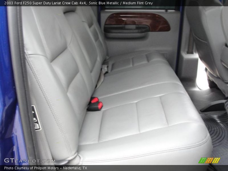 Sonic Blue Metallic / Medium Flint Grey 2003 Ford F250 Super Duty Lariat Crew Cab 4x4