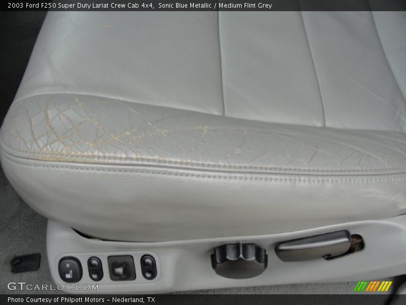 Sonic Blue Metallic / Medium Flint Grey 2003 Ford F250 Super Duty Lariat Crew Cab 4x4