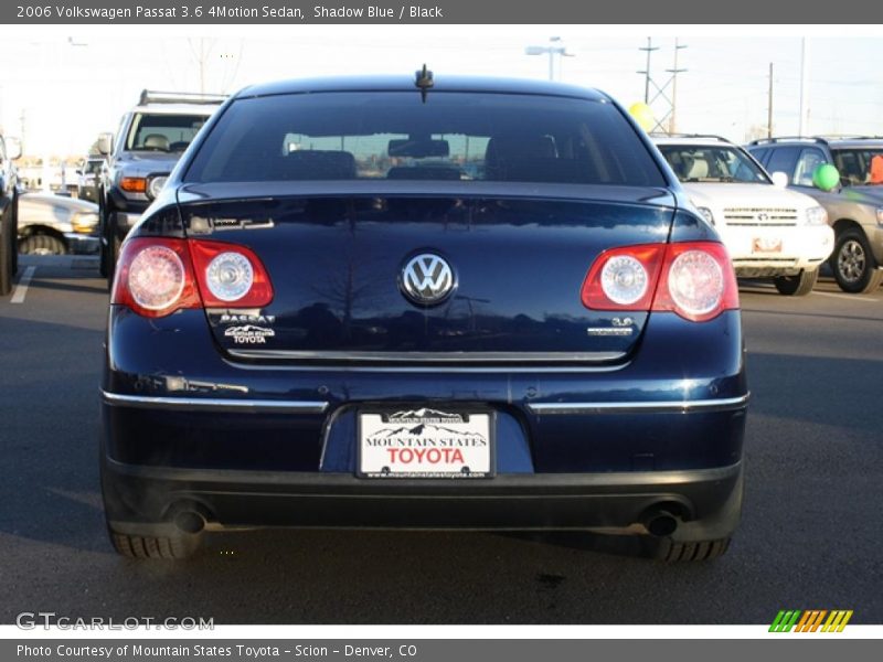 Shadow Blue / Black 2006 Volkswagen Passat 3.6 4Motion Sedan