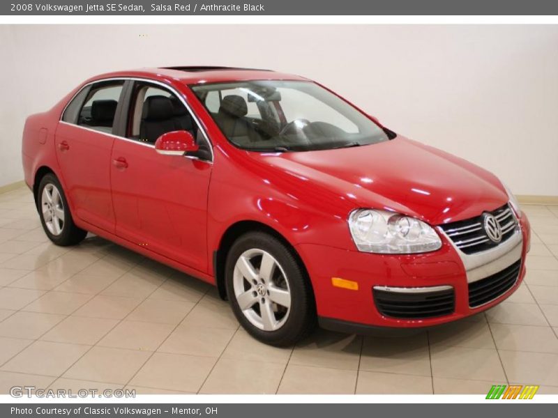 Salsa Red / Anthracite Black 2008 Volkswagen Jetta SE Sedan