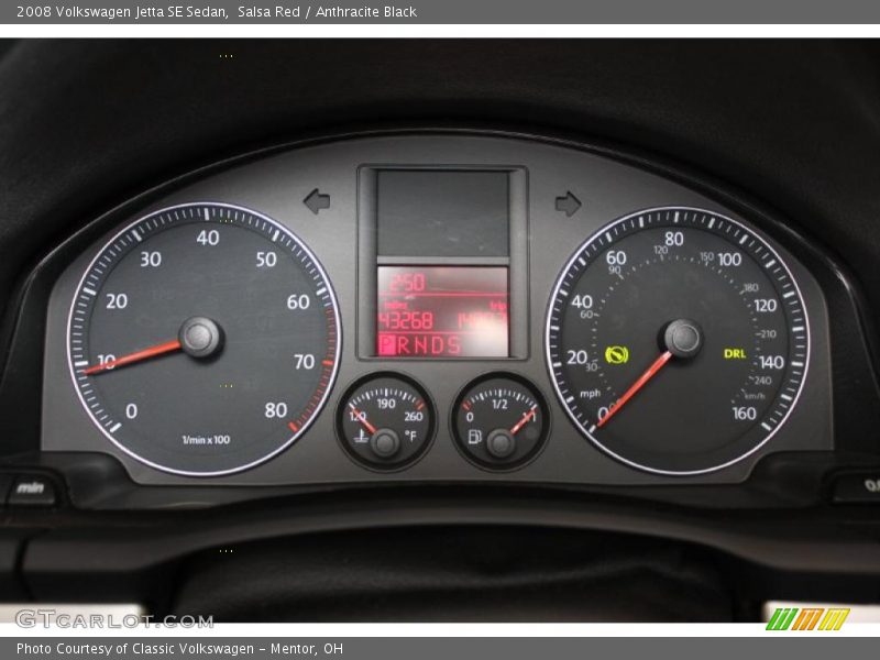 Salsa Red / Anthracite Black 2008 Volkswagen Jetta SE Sedan