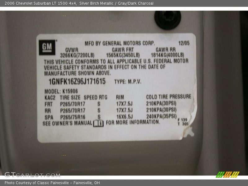 Silver Birch Metallic / Gray/Dark Charcoal 2006 Chevrolet Suburban LT 1500 4x4